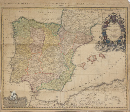 755.  JOHANN BAPTIST HOMANN (1664-1724)Mapa de España