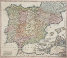 754.  JOHANN BAPTIST HOMANN (1664-1724)Mapa de España