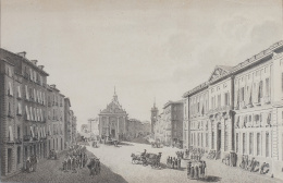 860.  ANÓNIMO FRANCÉSVista de la Puerta del sol y de la casa de correos