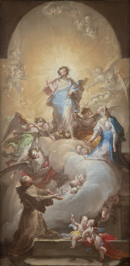 802.  FRANCISCO BAYEU Y SUBIAS (Zaragoza, 1734-Madrid, 1795)Boceto de la Aparición de Cristo y de la Virgen a San Francisco de Asís1781