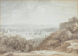853.  ATRIBUIDO A FLORENT- FIDELE CONSTANT BOURGEOIS DE CASTELET (1767-1841)Vista General de Granada