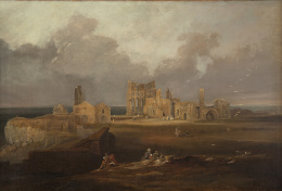 841.  ATRIBUIDO A JAMES WILSON CARMICHAEL (1800- 1865)Vista de Tynemouth Priory y Castel
