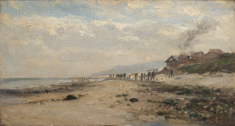 846.  CARLOS DE HAES (Bruselas, 1826-Madrid, 1898)La costa de Villerville (Normandía)H. 1877- 1884