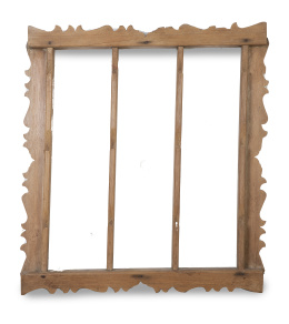 1232.  Soporte de madera tallada de pino.España, S. XIX.