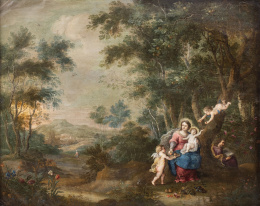 792.  ESCUELA FLAMENCA, SIGLO XVIIDescanso en la Huída a Egipto