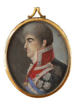 757.  CÍRCULO DE ANTONIO CARNICERO (Escuela española, siglo XIX)Retrato de Fernando VII (anverso) y alegoría (reverso)