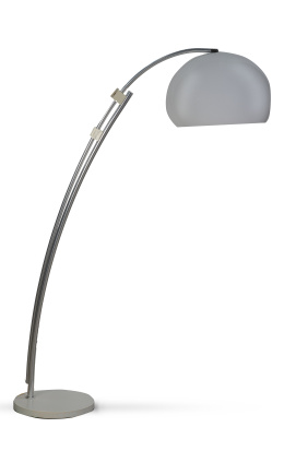 1189.  Lámpara arco de acero cromado y PVC.Modelo Minerva fase 170.