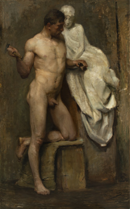 864.  IGNACIO PINAZO CAMARLENCH (Valencia, 1849-1916)Desnudo masculino