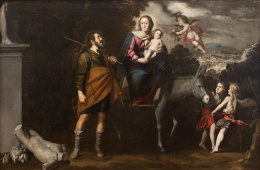 813.  ANTONIO DEL CASTILLO (Córdoba, 1616-1668)Huida a Egipto y la caída de los ídolosH. 1650- 1660