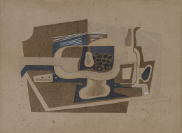 1027.  JUAN GRIS (Madrid, 1887 - Boulogne-sur-Seine, 1927)Nature morte (sketch para "Le Compotier"), 1922