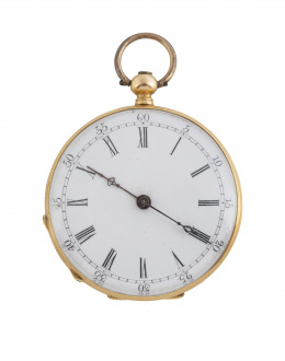 447.  Reloj lepine S. XIX en oro de 18K y esmalte numerado. Numerado 8441