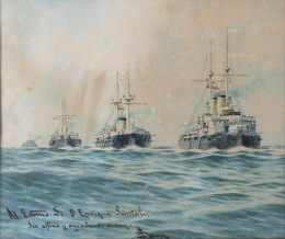 892.  ILDEFONSO SANZ DOMÉNECH (1863-1937)Pareja de marinas