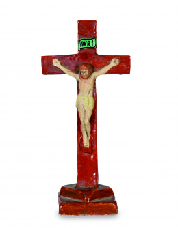 1159.  Cristo crucificado, figura en porcelana china para la exportación.China, Dinastía Qing, S. XIX