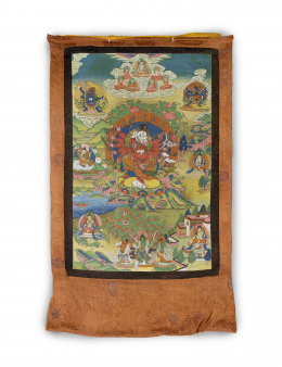 1069.  Tanka tibetano pintado sobre tela.Ff. S. XIX - pp. S. XX