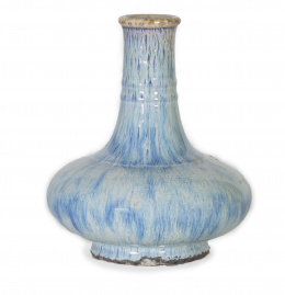 1400.  Jarrón globular en porcelana flambe-glazed.China, dinastía Qing, S. XIX - XX