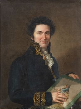 865.  ESCUELA CENTROEUROPEA, PRIMERA MITAD DEL SIGLO XIXRetrato de caballero portando un dibujo