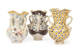 518.  Conjunto de tres jarros de cerámica esmaltada.Andújar, S. XIX.