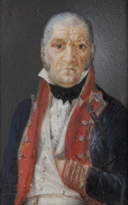 756.  ESCUELA ESPAÑOLA, SIGLO XIXRetrato de militar con bastón de mando y cruz de Carlos III