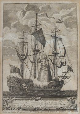725.  FRANCESC BOIX (Barcelona?, c. 1731-1806)Virgen de la Nave de Sijena con la cruz de Malta, encargada por Josefa Montoliu priora de Sijena en 1778
