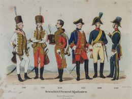 788.  FRITZ L´ALLEMAND (1812- 1866) / J. BERMNAN & SOHN (Escuela austriaca, siglo XIX)Uniformes militares austriacos