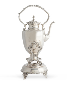 1264.  Samovar de plata sterling, ley 925. Con marcas. S. XX.