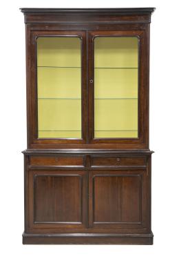 760.  Librería de dos cuerpos de madera de palosanto.Francia, segunda mitad del S. XIX.