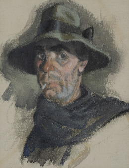 938.  PAULINO VICENTE (Oviedo, 1900 - 1990)Hombre con sombrero