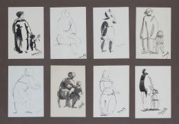 941.  CRISTINO MALLO (Tuy, 1905 - Madrid, 1989)Conjunto de ocho dibujos