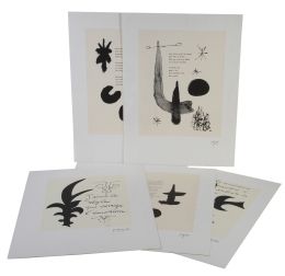 1030.  DESPUÉS DE GEORGES BRAQUE Y JOAN MIRÓLote de 6 reproducciones litografícas editadas por Maeght Editions.