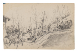 842.  DARÍO DE REGOYOS (Asturias, 1857-Barcelona, 1913)Escena con soldados