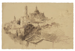 861.  MAXIMINO PEÑA MUÑOZ (Salduero, Soria, 1863-Madrid, 1940)Vista de Segovia