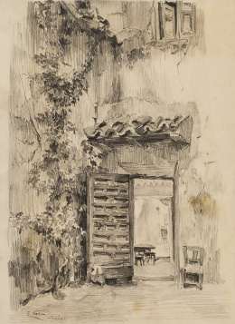 862.  ENRIQUE VERA (Toledo, 1886 - Madrid, 1956)Vista de casa, Toledo