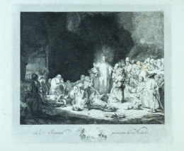 728.  REMBRANDT VAN RIJN (1606-1669)"Le seigneur guerissans les malades"