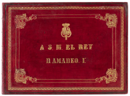 845.  Amadeo de Saboya. Ejemplar de presentación con motivo de la visita del rey al distrito del Hospital de Madrid el 6 de marzo de 1872.