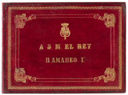 845.  Amadeo de Saboya. Ejemplar de presentación con motivo de la visita del rey al distrito del Hospital de Madrid el 6 de marzo de 1872.