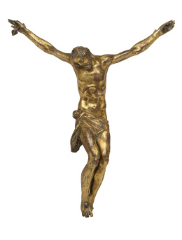 1047.  Cristo expirante.De bronce dorado a la cera perdida.Siguiendo el modelo de Guillermo della Porta, S. XVI.