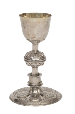1048.  Cáliz de plata y plata sobredorada. Con marcas.Granada, marcas de Gonzalo de Herrera, primer tercio del S. XVI.