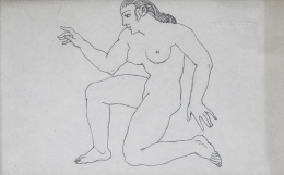 942.  ISMAEL SMITH (Barcelona, 1886 - White Plains, Nueva York, 1972)Desnudo femenino, c.1911