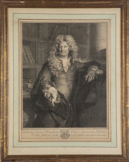 750.  HYACINTE RIGAUD (1659-1743) GERARD EDELINCK  (1640-1707)Retrato de Frédéric Leonard (1624-1711)