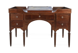 1167.  "Partner´s desk" de madera de caoba.
Trabajo menorquín, h.
