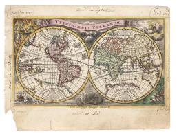 759.  JOHANN CHRISTOPH WEIGEL (1654-1725) y ADAM FRIEDRICH ZÜNER (1679- 1742)"Typus Orbis Terrarum"
