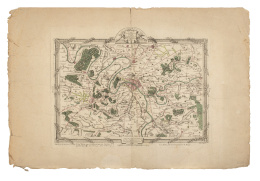 761.  MAURILLE- ANTOINE MOITHEY (1732- 1805)"Carte des environs de Paris contenant 8 lieues du Nord au Sud et 12 lieues de l&#39;Est à l&#39;Ouest"