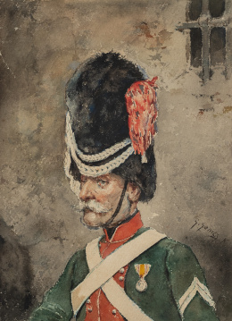 873.  GERMÁN GOMEZ NEDERLEYTNER (Valencia, 1847-1895)Retrato de un militar