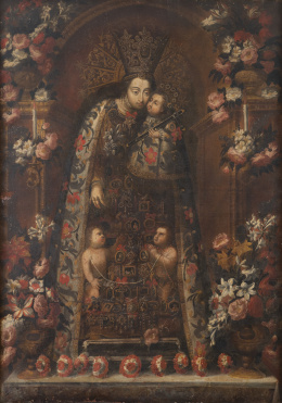 806.  TALLER DE JOAQUIN XIMENO (Escuela valenciana, siglo XVIII)Nuestra Señora de los Desamparados