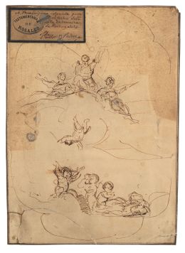 884.  EDUARDO ROSALES GALLINAS (Madrid, 1836-1873)Apunte para el techo de la Sala de Música del palacio, desaparecido, del marqués de Portugalete