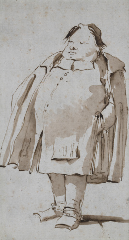 777.  GIOVANNI BATTISTA TIEPOLO (1696-1770)Caricatura de un caballero con las manos en los bolsillos