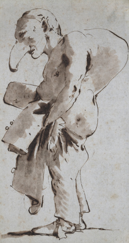 778.  GIOVANNI BATTISTA TIEPOLO (1696-1770)Caricatura de un caballero jorobado
