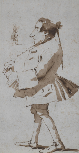 775.  GIOVANNI BATTISTA TIEPOLO (1696-1770)Caricatura de un caballero pensativo