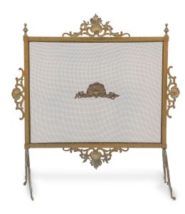 698.  Paravant de bronce dorado de estilo regencia.Francia, S. XIX.