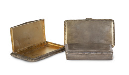 1355.  Lote de tres cajas de plata con interior de plata vermeille.pp. del S. XX.